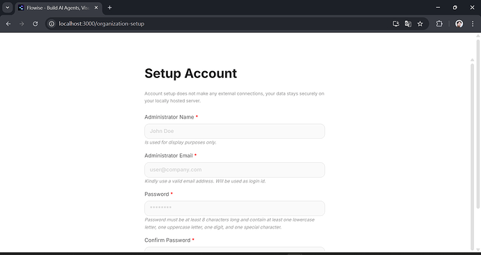 首次進入 Flowise