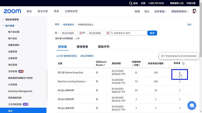 zoom 與會者名單